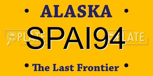 SPAI94 Alaska License Plate