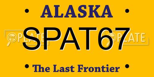 SPAT67 Alaska License Plate