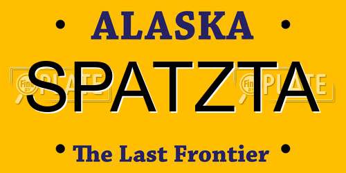 SPATZTA Alaska License Plate