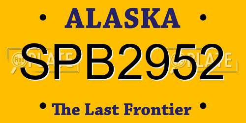 SPB2952 Alaska License Plate