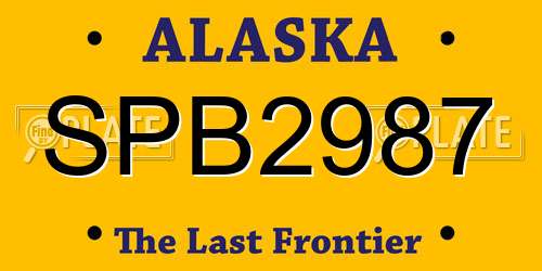SPB2987 Alaska License Plate