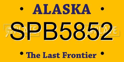 SPB5852 Alaska License Plate
