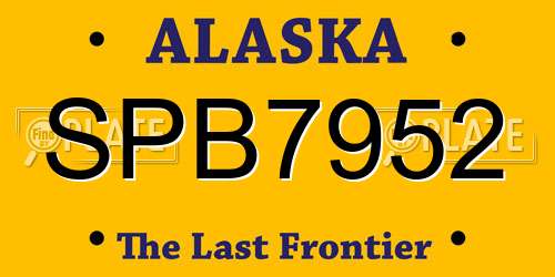 SPB7952 Alaska License Plate