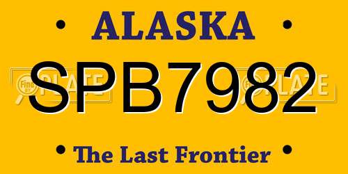 SPB7982 Alaska License Plate