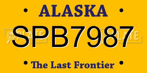 SPB7987 Alaska License Plate