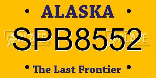SPB8552 Alaska License Plate
