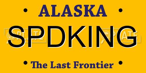 SPDKING Alaska License Plate
