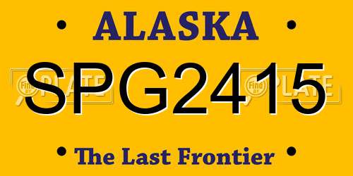 SPG2415 Alaska License Plate