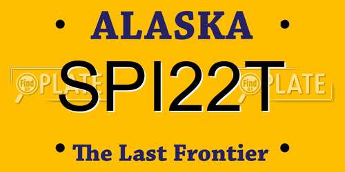 SPI22T Alaska License Plate