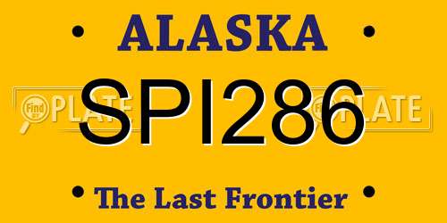 SPI286 Alaska License Plate