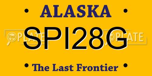 SPI28G Alaska License Plate