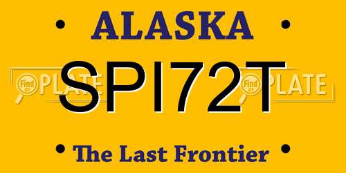 SPI72T Alaska License Plate