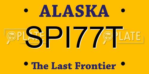 SPI77T Alaska License Plate