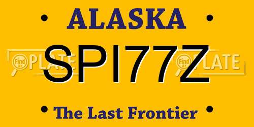 SPI77Z Alaska License Plate