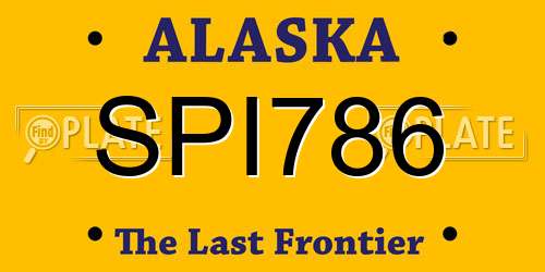 SPI786 Alaska License Plate