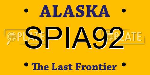 SPIA92 Alaska License Plate