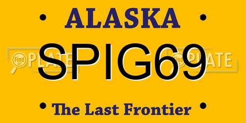 SPIG69 Alaska License Plate