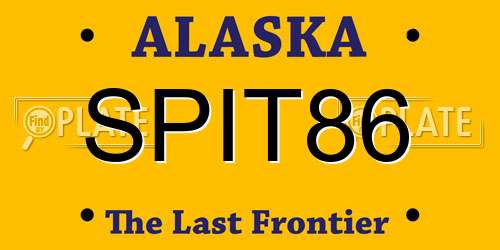 SPIT86 Alaska License Plate