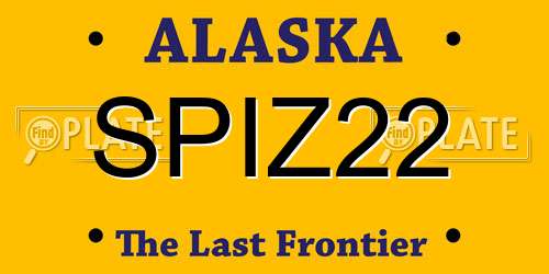 SPIZ22 Alaska License Plate