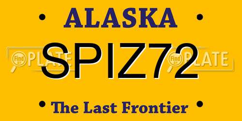 SPIZ72 Alaska License Plate