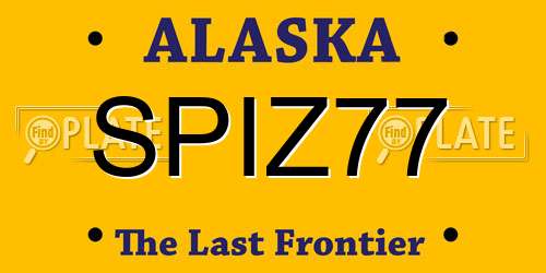 SPIZ77 Alaska License Plate