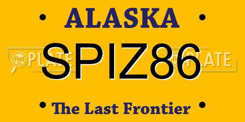 SPIZ86 Alaska License Plate