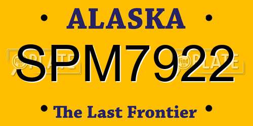 SPM7922 Alaska License Plate