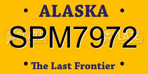 SPM7972 Alaska License Plate