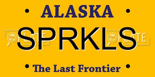 SPRKLS Alaska License Plate