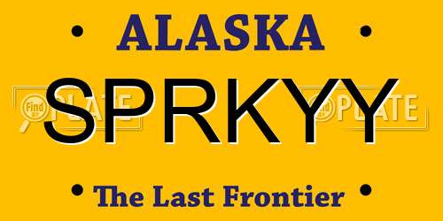SPRKYY Alaska License Plate