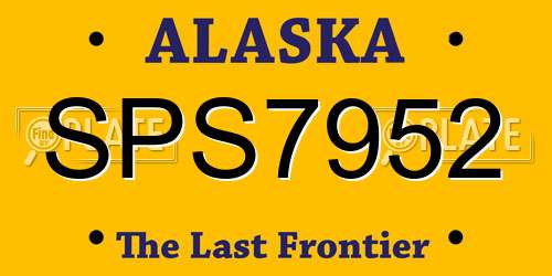 SPS7952 Alaska License Plate