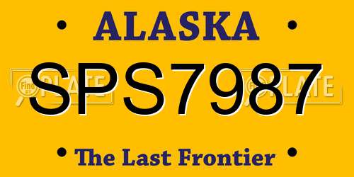 SPS7987 Alaska License Plate