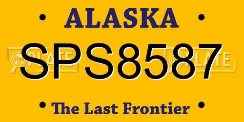 SPS8587 Alaska License Plate