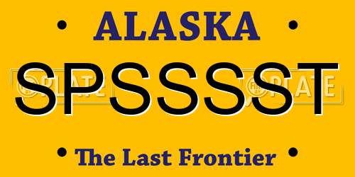 SPSSSST Alaska License Plate