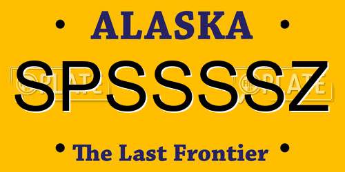SPSSSSZ Alaska License Plate