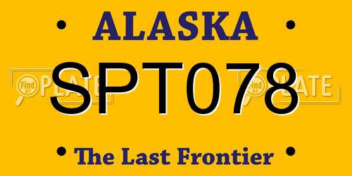 SPT078 Alaska License Plate