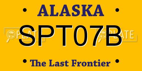SPT07B Alaska License Plate