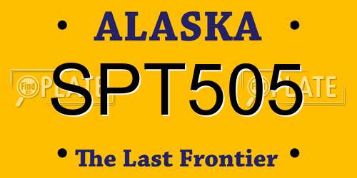 SPT505 Alaska License Plate