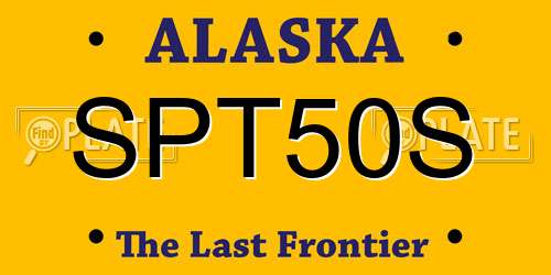 SPT50S Alaska License Plate