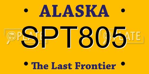 SPT805 Alaska License Plate