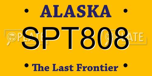 SPT808 Alaska License Plate