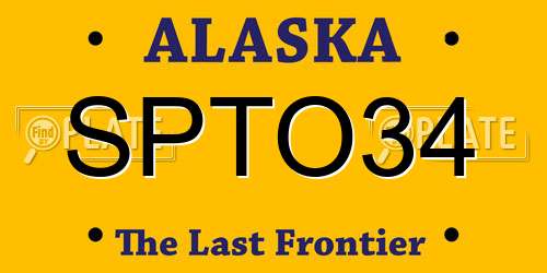 SPTO34 Alaska License Plate
