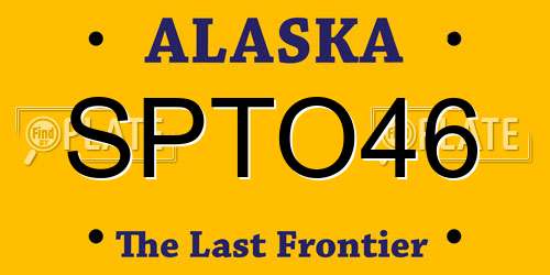 SPTO46 Alaska License Plate