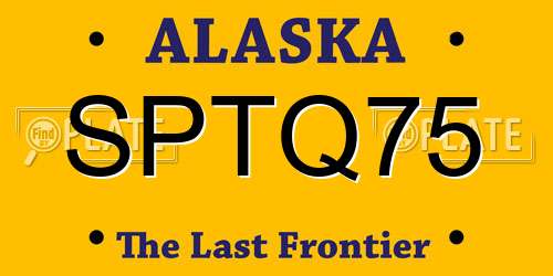 SPTQ75 Alaska License Plate
