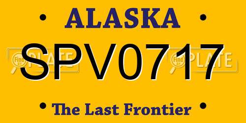 SPV0717 Alaska License Plate