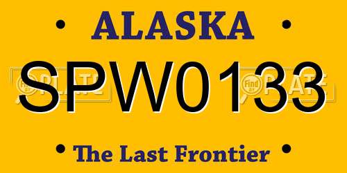 SPW0133 Alaska License Plate