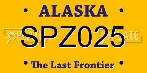 SPZ025 Alaska License Plate