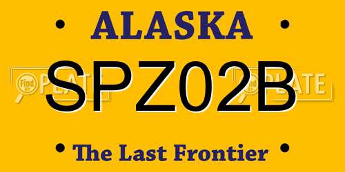 SPZ02B Alaska License Plate
