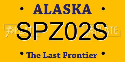 SPZ02S Alaska License Plate