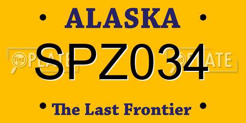 SPZ034 Alaska License Plate